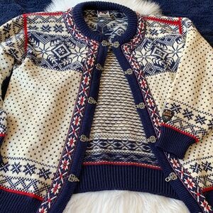 Dale of Norway Navy and Cream Cardigan